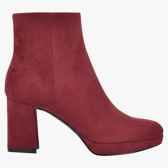 Calvin Klein Uda Wine Red Suede Ankle Platform Boot - Picture 2 of 13